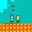 Pixel combate em um esforço para cima